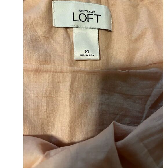 Loft Cottagecore Bohochic Light Pink Flower Applique Bow Lined Tank Top M - Picture 3 of 6